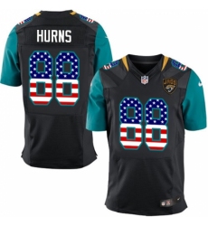 Men's Nike Jacksonville Jaguars #88 Allen Hurns Elite Black Alternate USA Flag Fashion NFL Jersey