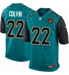 Men's Nike Jacksonville Jaguars #22 Aaron Colvin Game Teal Green Team Color NFL Jersey