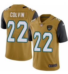 Youth Nike Jacksonville Jaguars #22 Aaron Colvin Limited Gold Rush Vapor Untouchable NFL Jersey