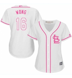 Women's Majestic St. Louis Cardinals #16 Kolten Wong Authentic White Fashion Cool Base MLB Jersey