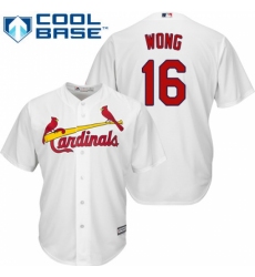Youth Majestic St. Louis Cardinals #16 Kolten Wong Authentic White Home Cool Base MLB Jersey