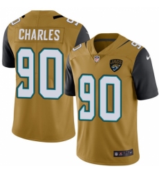 Men's Nike Jacksonville Jaguars #90 Stefan Charles Limited Gold Rush Vapor Untouchable NFL Jersey