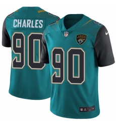 Men's Nike Jacksonville Jaguars #90 Stefan Charles Teal Green Team Color Vapor Untouchable Limited Player NFL Jersey