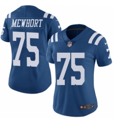 Women's Nike Indianapolis Colts #75 Jack Mewhort Limited Royal Blue Rush Vapor Untouchable NFL Jersey