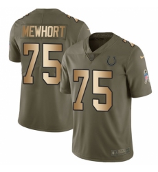 Youth Nike Indianapolis Colts #75 Jack Mewhort Limited Olive/Gold 2017 Salute to Service NFL Jersey