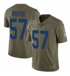 Men's Nike Indianapolis Colts #57 Jon Bostic Limited Olive 2017 Salute to Service NFL Jersey