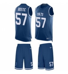 Men's Nike Indianapolis Colts #57 Jon Bostic Limited Royal Blue Tank Top Suit NFL Jersey