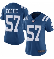 Women's Nike Indianapolis Colts #57 Jon Bostic Limited Royal Blue Rush Vapor Untouchable NFL Jersey