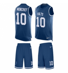 Men's Nike Indianapolis Colts #10 Donte Moncrief Limited Royal Blue Tank Top Suit NFL Jersey