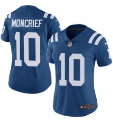 Women's Nike Indianapolis Colts #10 Donte Moncrief Elite Royal Blue Team Color NFL Jersey
