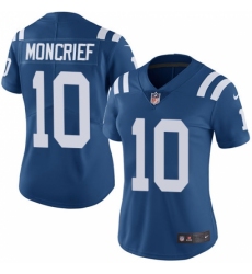 Women's Nike Indianapolis Colts #10 Donte Moncrief Royal Blue Team Color Vapor Untouchable Limited Player NFL Jersey