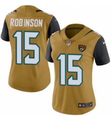Women's Nike Jacksonville Jaguars #15 Allen Robinson Limited Gold Rush Vapor Untouchable NFL Jersey