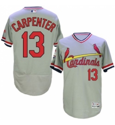 Men's Majestic St. Louis Cardinals #13 Matt Carpenter Grey Flexbase Authentic Collection Cooperstown MLB Jersey