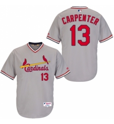 Men's Majestic St. Louis Cardinals #13 Matt Carpenter Replica Grey 1978 Turn Back The Clock MLB Jersey