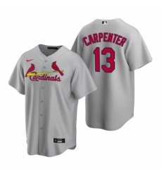 Men's Nike St. Louis Cardinals #13 Matt Carpenter Gray Road Stitched Baseball Jersey