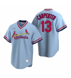 Men's Nike St. Louis Cardinals #13 Matt Carpenter Light Blue Cooperstown Collection Road Stitched Baseball Jersey