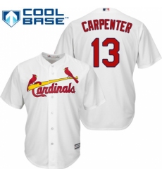 Women's Majestic St. Louis Cardinals #13 Matt Carpenter Replica White Home MLB Jersey