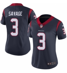Women's Nike Houston Texans #3 Tom Savage Limited Navy Blue Team Color Vapor Untouchable NFL Jersey