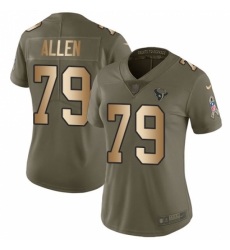 Women's Nike Houston Texans #79 Jeff Allen Limited Olive/Gold 2017 Salute to Service NFL Jersey