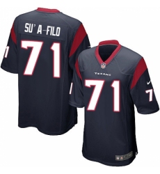 Men's Nike Houston Texans #71 Xavier Su'a-Filo Game Navy Blue Team Color NFL Jersey