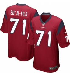 Men's Nike Houston Texans #71 Xavier Su'a-Filo Game Red Alternate NFL Jersey