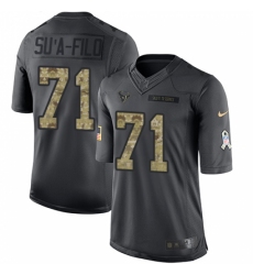 Men's Nike Houston Texans #71 Xavier Su'a-Filo Limited Black 2016 Salute to Service NFL Jersey