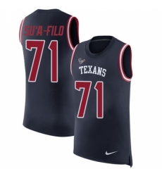 Men's Nike Houston Texans #71 Xavier Su'a-Filo Limited Navy Blue Rush Player Name & Number Tank Top NFL Jersey