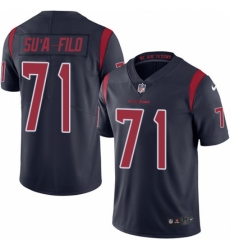 Men's Nike Houston Texans #71 Xavier Su'a-Filo Limited Navy Blue Rush Vapor Untouchable NFL Jersey