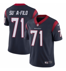 Men's Nike Houston Texans #71 Xavier Su'a-Filo Limited Navy Blue Team Color Vapor Untouchable NFL Jersey