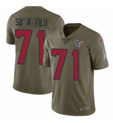 Men's Nike Houston Texans #71 Xavier Su'a-Filo Limited Olive 2017 Salute to Service NFL Jersey