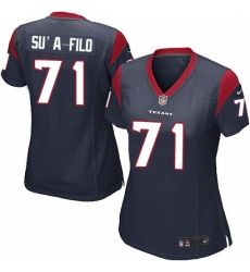 Women's Nike Houston Texans #71 Xavier Su'a-Filo Game Navy Blue Team Color NFL Jersey