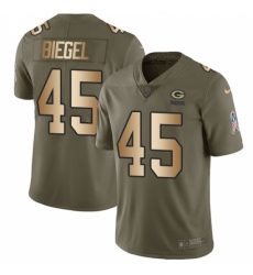 Youth Nike Green Bay Packers #45 Vince Biegel Limited Olive/Gold 2017 Salute to Service NFL Jersey