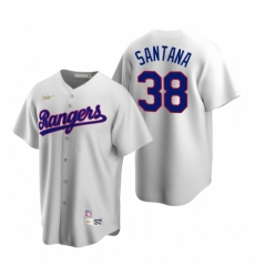 Men's Nike Texas Rangers #38 Danny Santana White Cooperstown Collection Home Stitched Baseball Jersey