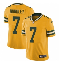Men's Nike Green Bay Packers #7 Brett Hundley Elite Gold Rush Vapor Untouchable NFL Jersey