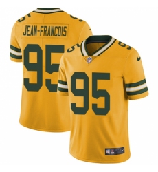 Youth Nike Green Bay Packers #95 Ricky Jean-Francois Limited Gold Rush Vapor Untouchable NFL Jersey