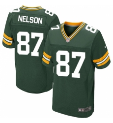 Men's Nike Green Bay Packers #87 Jordy Nelson Elite Green Team Color NFL Jersey