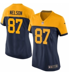 Women's Nike Green Bay Packers #87 Jordy Nelson Limited Navy Blue Alternate NFL Jersey