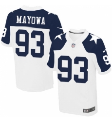 Men's Nike Dallas Cowboys #93 Benson Mayowa Elite White Throwback Alternate NFL Jersey