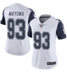Women's Nike Dallas Cowboys #93 Benson Mayowa Limited White Rush Vapor Untouchable NFL Jersey