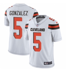 Men's Nike Cleveland Browns #5 Zane Gonzalez White Vapor Untouchable Limited Player NFL Jersey