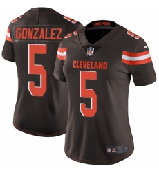Women's Nike Cleveland Browns #5 Zane Gonzalez Brown Team Color Vapor Untouchable Limited Player NFL Jersey
