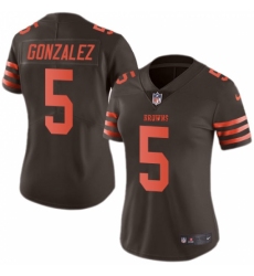 Women's Nike Cleveland Browns #5 Zane Gonzalez Limited Brown Rush Vapor Untouchable NFL Jersey