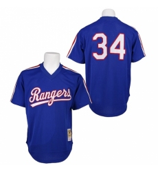 Men's Mitchell and Ness 1989 Texas Rangers #34 Nolan Ryan Authentic Royal Blue Throwback MLB Jersey