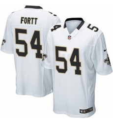 Men's Nike New Orleans Saints #54 Khairi Fortt Game White NFL Jersey