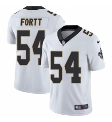 Men's Nike New Orleans Saints #54 Khairi Fortt White Vapor Untouchable Limited Player NFL Jersey