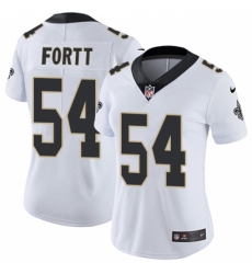 Women's Nike New Orleans Saints #54 Khairi Fortt Elite White NFL Jersey