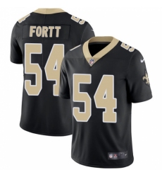 Youth Nike New Orleans Saints #54 Khairi Fortt Elite Black Team Color NFL Jersey