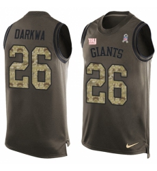 Men's Nike New York Giants #26 Orleans Darkwa Limited Green Salute to Service Tank Top NFL Jersey