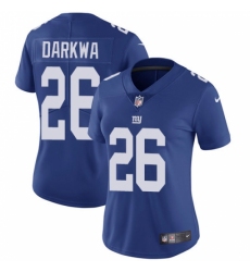 Women's Nike New York Giants #26 Orleans Darkwa Royal Blue Team Color Vapor Untouchable Elite Player NFL Jersey