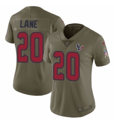 Women's Nike Houston Texans #20 Jeremy Lane Limited Olive 2017 Salute to Service NFL Jersey